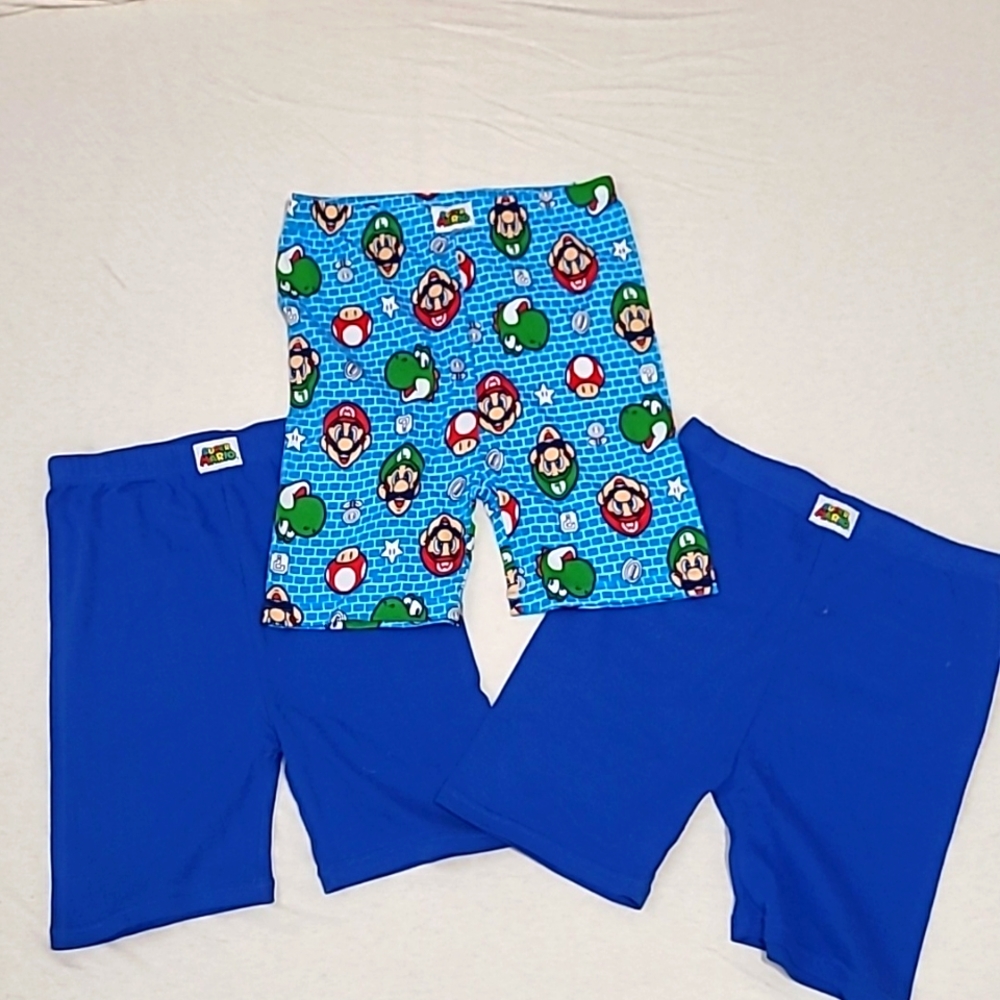 Lot of 3 Boys Cotton Shorts - Super Mario Nintendo Yoshi - Size XL/12 Years
